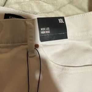 Size 10 long express flare white jeans high rise!